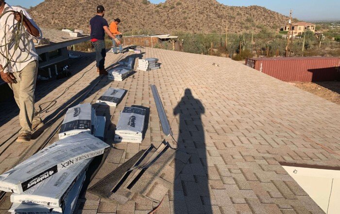 people on roof