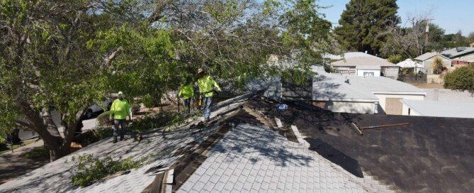 roof being repaired